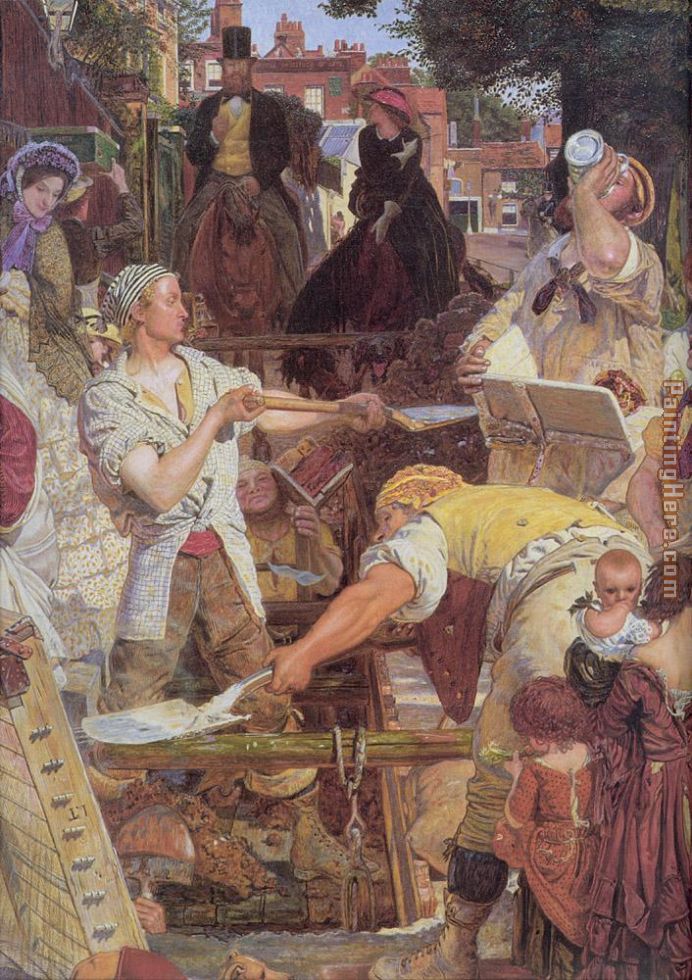 Work2 painting - Ford Madox Brown Work2 art painting